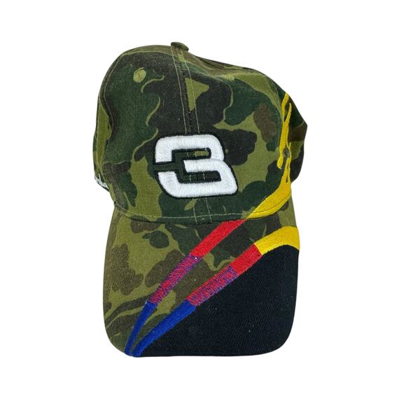 Dale Earnhardt #3 Green Camouflage Cotton Blend Embroidered Baseball Cap - Picture 1 of 5